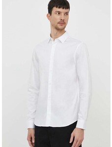Bavlněná košile Armani Exchange bílá barva, regular, s klasickým límcem, 3DZC36 ZNAUZ