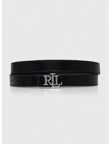 Oboustranný kožený pásek Lauren Ralph Lauren dámský, černá barva, 412935629