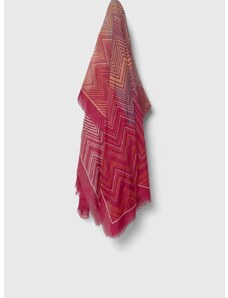 Hedvábný šátek Missoni růžová barva