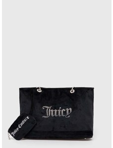 Velurová kabelka Juicy Couture černá barva