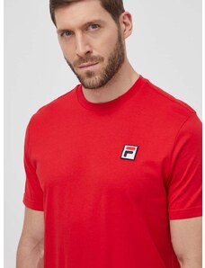 Bavlněné tričko Fila Ledce červená barva, s aplikací, FAM0616