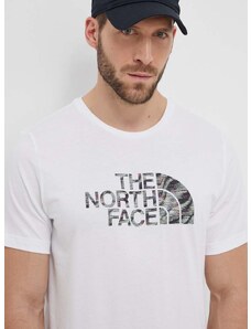 Bavlněné tričko The North Face bílá barva, s potiskem, NF0A87N5YPO1