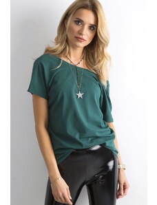 BASIC FEEL GOOD Bavlněné tričko Lucia tmavě zelené