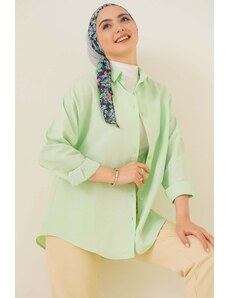 bigmerter 103901 Oversized Basic Hijab Shirt - E.green