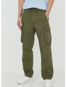 Bavlněné kalhoty Polo Ralph Lauren zelená barva, ve střihu cargo, 710932443