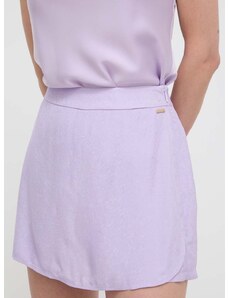 Kalhotová sukně Armani Exchange fialová barva, high waist, 3DYS66 YN9RZ