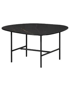 Hoorns Černý konferenční stolek Vayen 70 x 70 cm s mramorovým dekorem