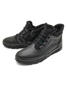 Dámské kožené kotníkové boty 169-2008/B2 WILD černá