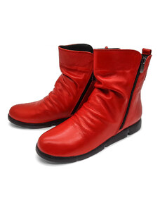 Dámské kotníkové boty na dva zipy 086-04738 WILD červená