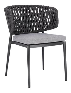 Tmavě šedá čalouněná zahradní jídelní židle Bizzotto Noelia