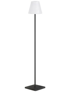 Bílá plastová solární stojací LED lampa Kave Home Amaray 120 cm s černou podstavou