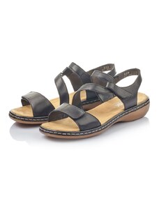 Dámské kožené sandálky 659C7-00 Rieker černá