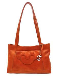 Dámská kožená kabelka na rameno 4827-40 Sněžka oranžová