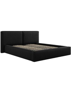 Černá čalouněná dvoulůžková postel MICADONI Jodie 160 x 200 cm