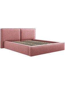 Růžová čalouněná dvoulůžková postel MICADONI Jodie 160 x 200 cm