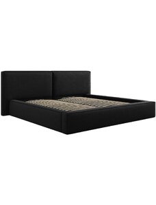 Černá čalouněná dvoulůžková postel MICADONI Jodie 200 x 200 cm