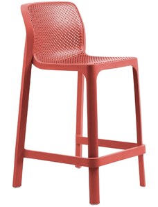 Nardi Červená plastová zahradní barová židle Net 65 cm