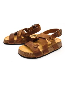 Dámské kožené sandálky 636128 APURE ROBLE Plakton hnědá