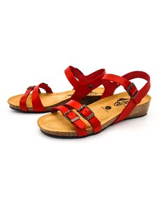 Dámské kožené sandálky 775920 VAQUETILLA ROJO Plakton červená