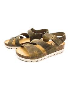 Dámské kožené sandálky 355890 APURE KAKI Plakton khaki