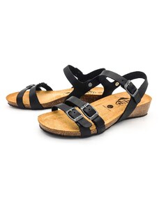 Dámské kožené sandálky 775920 VAQUETILLA NEGRO CREPELINA Plakton černá