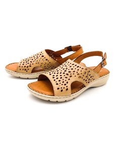 Dámské kožené sandálky 016-1320 béžová WILD béžové