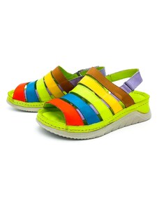 BONAMOOR Dámské kožené sandále 20WB-43 QUO VADIS multicolor