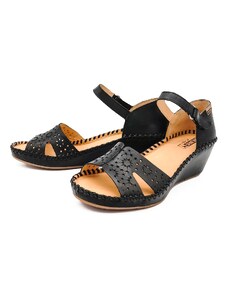 Dámské kožené sandále na klínku 943-1691 PIKOLINOS černé