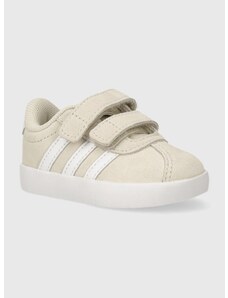 Dětské kožené sneakers boty adidas VL COURT 3.0 CF I béžová barva