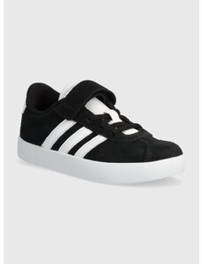 Dětské semišové sneakers boty adidas VL COURT 3.0 EL C černá barva