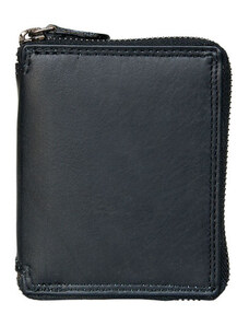 Kožená peněženka celá dokola na černý kovový zip bez kapsičky na mince s ochranou dat na kartách (RFID) FLW