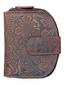 Kapesní maličká peněženka s ornamentální ražbou FLW