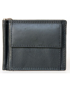 Kožená peněženka - dolarka z měkké černé kůže s kapsičkou na drobné FLW