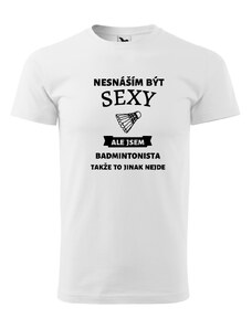 Fenomeno Pánské tričko - Sexy badmintonista - bílé