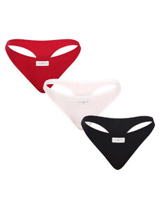 3PACK dámská tanga Tommy Hilfiger nadrozměr vícebarevná (UW0UW05189 0SR)