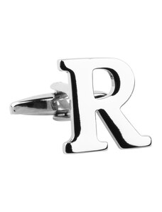 BUBIBUBI Manžetový knoflíček stříbrné písmeno R