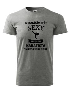 Fenomeno Pánské tričko - Sexy karatista - šedé