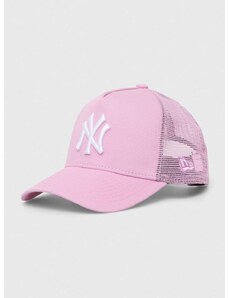 Kšiltovka New Era NEW YORK YANKEES růžová barva, s aplikací