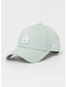 Bavlněná baseballová čepice New Era LOS ANGELES DODGERS tyrkysová barva, s aplikací
