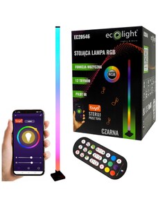 ECO LIGHT LED RGB stojací lampa TUYA, černá + dálkový ovladač