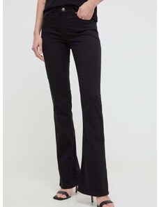 Kalhoty Armani Exchange dámské, černá barva, zvony, high waist, 3DYJ65 Y2VLZ