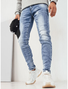 BASIC SVĚTLE MODRÉ PÁNSKÉ DŽÍNY Denim vzor