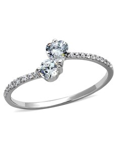 US Stříbrný, rhodiovaný dámský prsten s Cubic Zirconia Stříbro 925 - Srdce Mara