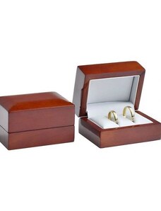 Dřevěná luxusní krabička na snubní prsteny tmavě hnědá MA-3