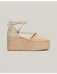 TOMMY HILFIGER CLOSED TOE LINEN FLATFORM