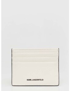 Kožené pouzdro na karty Karl Lagerfeld bílá barva