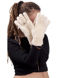 Nepál Vlněné prstové rukavice bílé