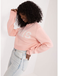 Fashionhunters Světle růžový oversize svetr s vlnou