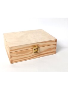 Dřevěná krabička na čaj s šesti přihrádkami a zapínáním II.
