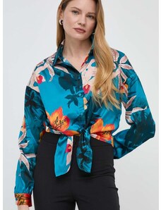 Košile Guess BOWED JUN dámská, relaxed, s klasickým límcem, W3GH93 WD8G2
